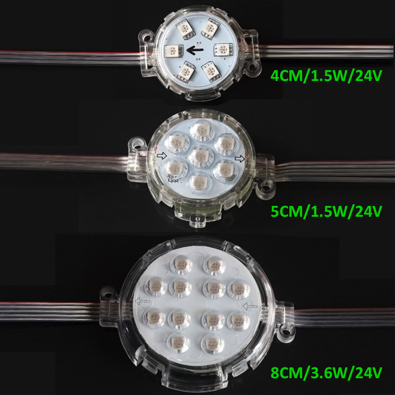 DC24V 3.6W Diameter 0.49feet 18LEDs UCS1903 Outdoor Waterproof External control Strobe Full Color Digital Programmable DMX Addressable LED Colorful Pixel Modules String